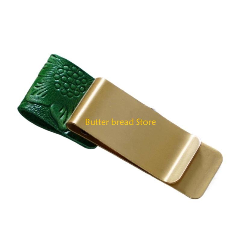W89C Leather Pen Holder with Clip Notebook Pen Holder Leather Pen Sleeve for Journal