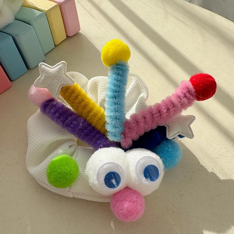 Funny Quirky Plush Hair Circle Temperament Hundred With Childish Girl Hair Rope Girls Plush Hair Rope Soft Sweet Scrunchies