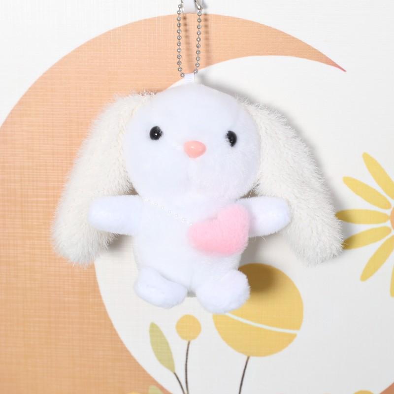 Plush Love Backpack Rabbit Female Car Keychain Pendant School Bag Ornament Doll Girl Heart Cartoon Cute