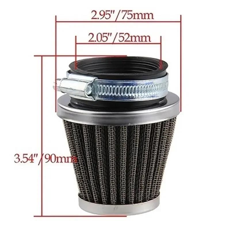Chic Practical And Safe Motorcycle Accessories Oval Metallic Clamp-on Refit Intake Funnel Air Filter.
