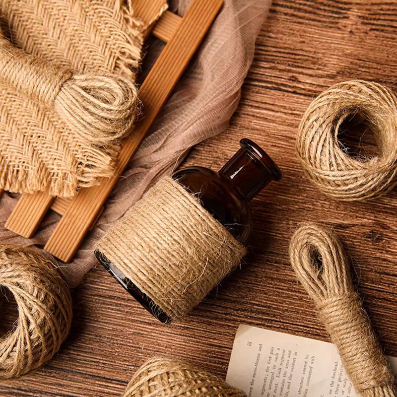 2 Pcs/set Handmade Rattan Thin Hemp Rope Packaging Material For Fresh And Dried Flower Bouquets Binding Rope Decorative Rope