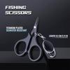 Black 1Pcs Fishing Coating Stainless Steel Fishing Scissor Plier Cut PE Braid Line Cutter Plies Carp Fishing Accessories Tools