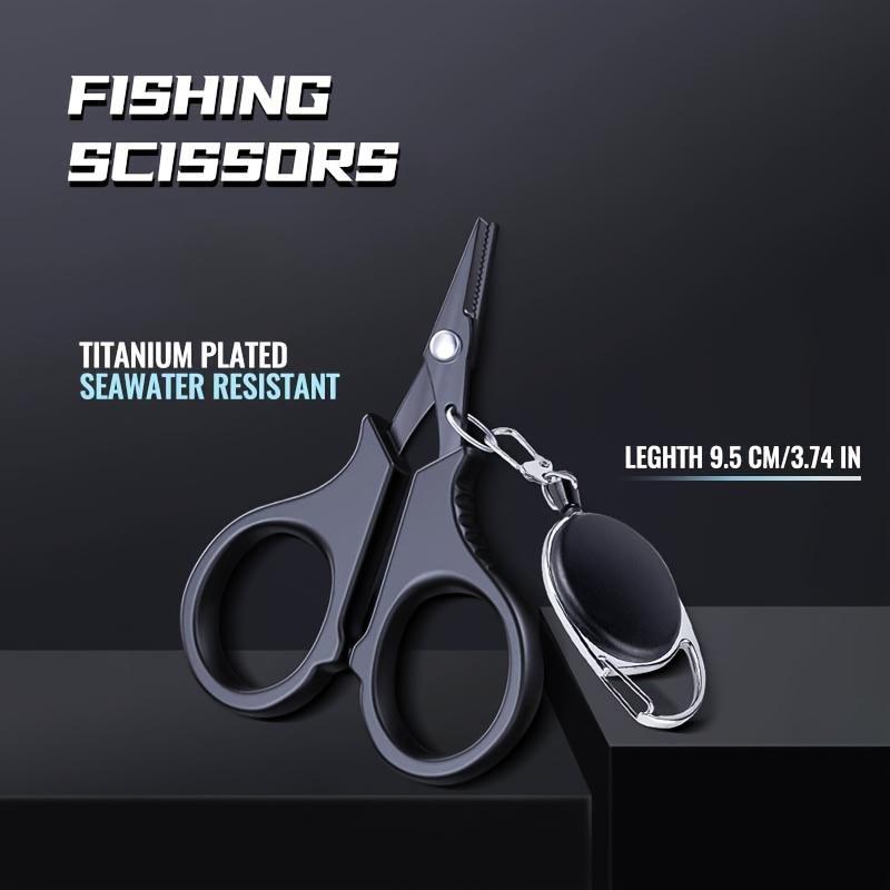 Black 1Pcs Fishing Coating Stainless Steel Fishing Scissor Plier Cut PE Braid Line Cutter Plies Carp Fishing Accessories Tools
