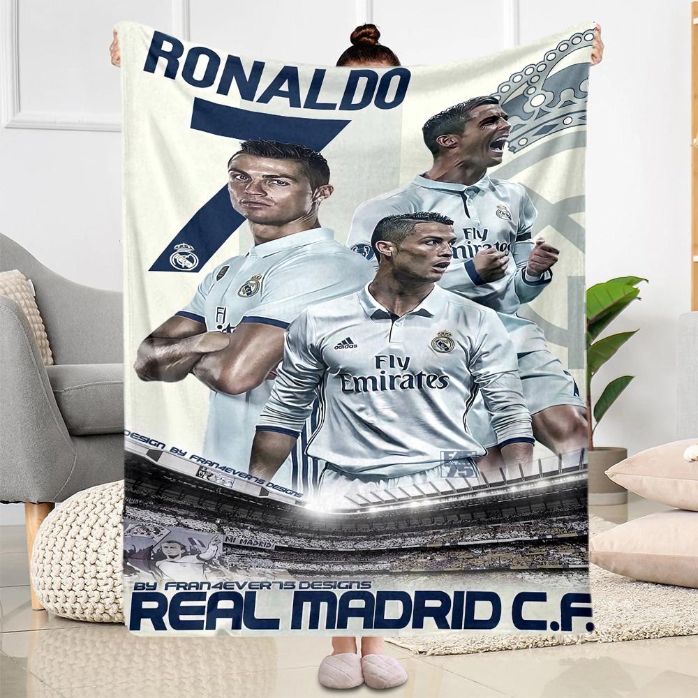 Cristiano Ronaldo Blanket Comfortable Great For Sofa Office Chair Livingroom Four Seasons Universal Digital Print