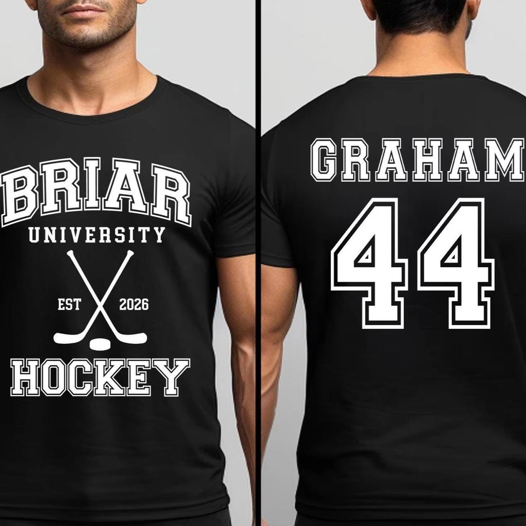 2026 New Off-Campus Briar University Hockey Graham 44 Unisex Shirt Cotton Men's Summer Fashion Daily Wear Cool Top