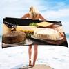 Pizza Print Beach Towel Hamburger Extra Large Pool Towel Adults Soft Cute Cartoon Food Patterns Absorbent Fluffy Beach Towels