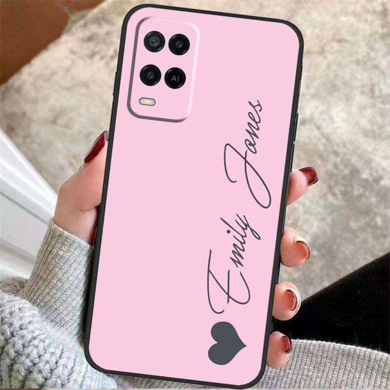 Personalised Custom Name Pastel Tones Case For OPPO A17 A57 A96 A76 A16 A18 A58 A78 A98 A74 A94 A5 A9 A52 A72 A15 A93 A53 A54 S