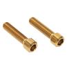 2pcs Bike Stem Screw M6 25mm Extended Titanium Alloy Bike Seatpost Screw for Mountain Road Bike Gold