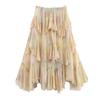 Za Fashion Style Export Women's New 2025 Fashion Print Laminated Decoration Skirt 3694/011/023
