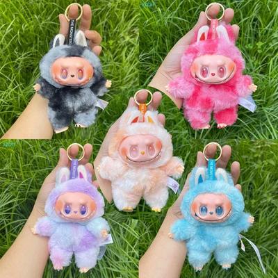 1Pc Collectible Toy Third-generation Labubu Soft Vinyl Face Figurine Display Item Plush Doll Keychain Hanging Item Plush Toy