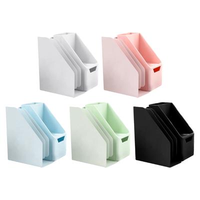 Desk Bookend with Pen Cup and Drawer Expandable Adjustable Book End Magazine Stand Space Saving Desk Organizers