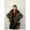 Fashion Short Winter Faux Fur Coat for Women Korean Style Classic Young Elegant Cotton Padded Jacket Versatile Warm Outerwear