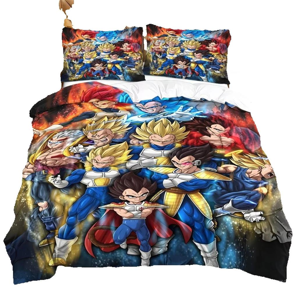 Japanese Anime Dragon Ball Bedding Set Goku Duvet Cover Comforter Bedclothes Single Twin Full Queen Size 3D Kids Adult Boys Gift