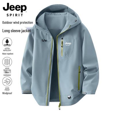 JEEP SPIRIT Men's Hooded Windproof Waterproof Outdoor Jacket