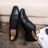 Oxford Brogue Bräutigamkleid Herren Schwarze Schuhe Koreanischer Stil Echtes Leder Original Business Designer Herrenschuhe Italienische Schuhe