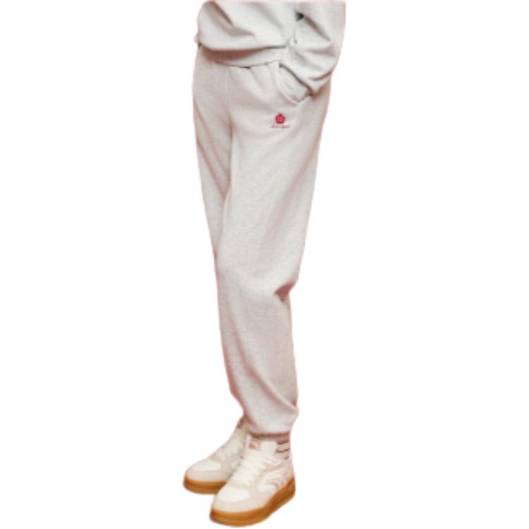 Anta X Good Things Happen Collaboration Life Series Casual Simple Lace-Up Cuffed Fleece Loose Knit Sports Pants Women Bottoms 962618302-1
