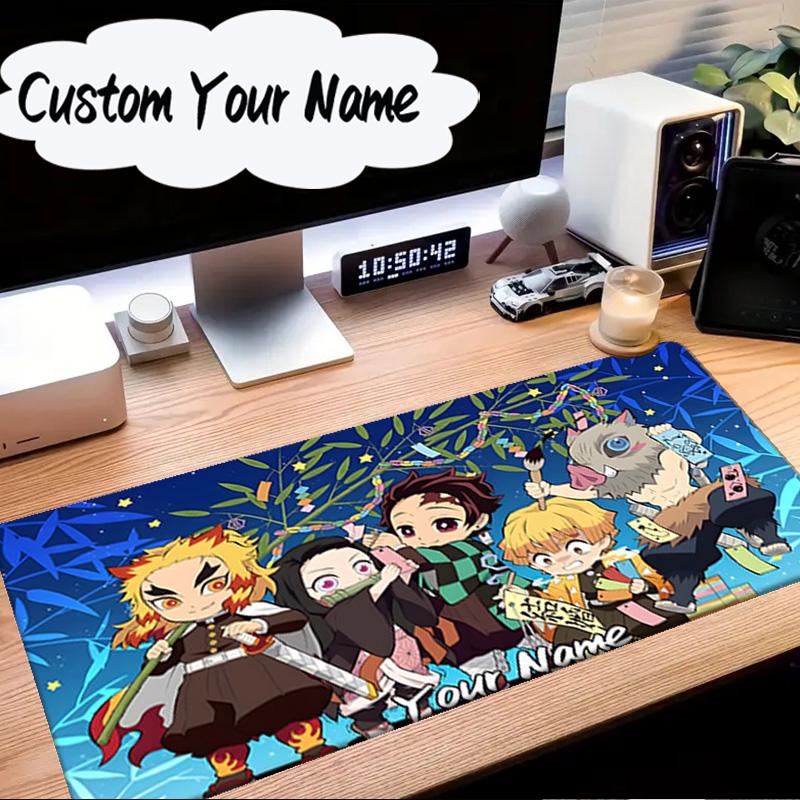 Custom Name Mouse pad Anime Slayer Characters Mouse Pad Desk Mat, Non-Slip Rubber Backer Pad For Computer Notebook Gaming Mouse Pad Birthday Gift
