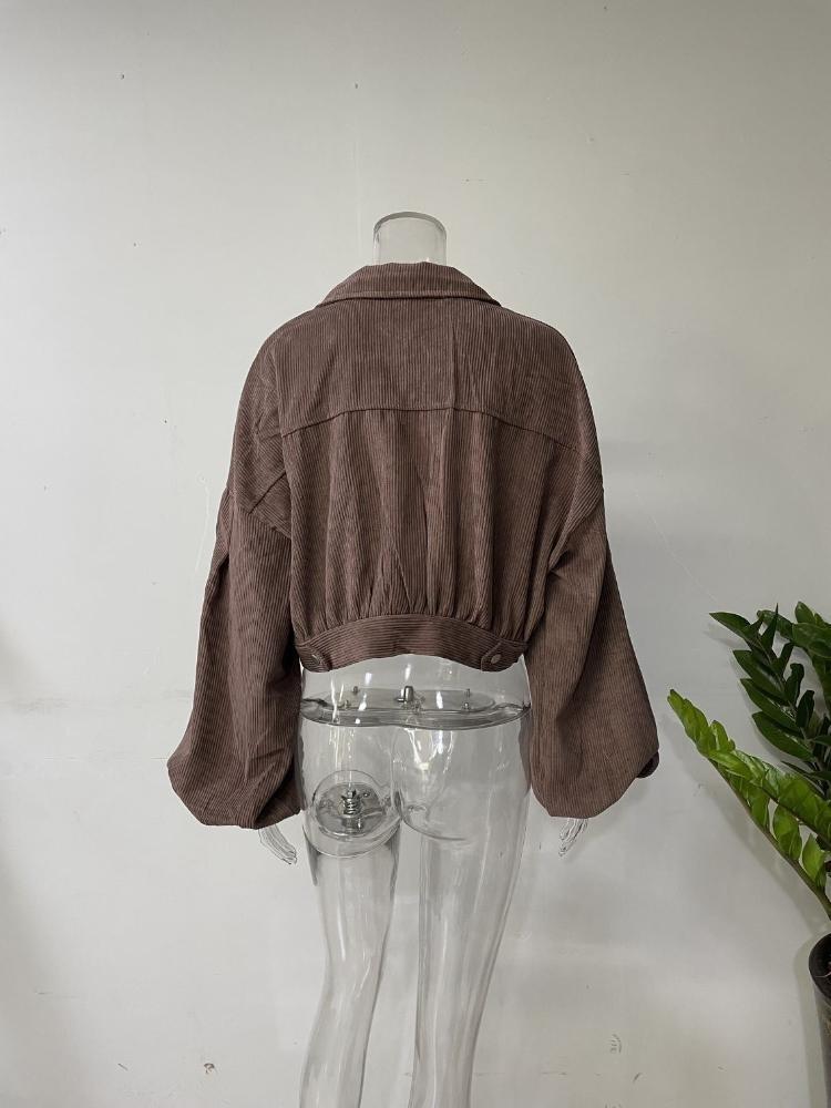 Y2K Vintage Jacket Women Autumn Winter Coat Fashion Casual Elegant Loose Short Balloon Sleeves High Street Amercian Jackets