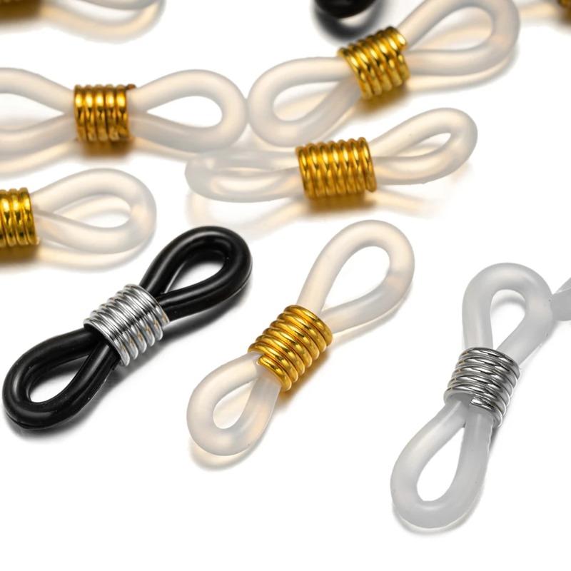 20pcs Glasses Chain Anti-slip Buckle Lanyard Connecting Buckle Spring Silicone Ring Anti-loss Hanging Ring DIY Accessories