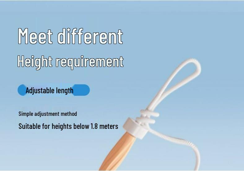 Adjustable Bamboo Jump Rope for Kids and Beginners - Ideal for Kindergarten to Middle School Fitness