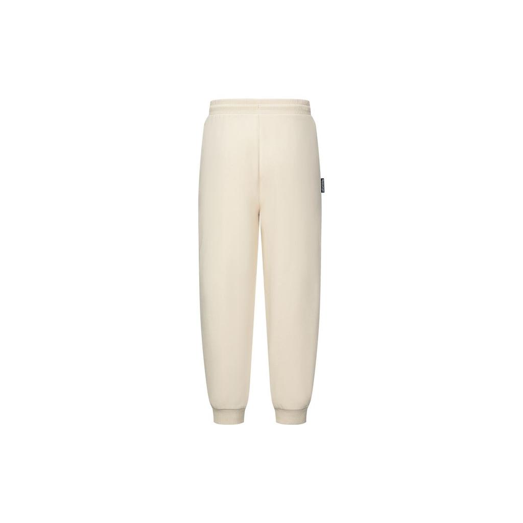 Reebok Casual Versatile Comfortable Solid Color Simple Cuffed Knitted Sports Pants Women bottoms Beige 24FRM604WGM1
