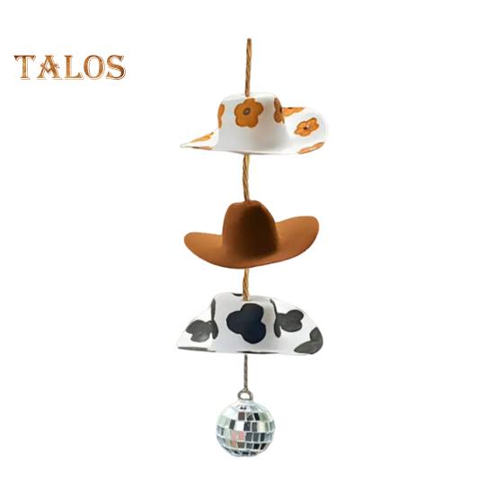 

Західний ковбойський капелюх Автомобільний шарм Прикраса на дзеркало заднього виду зі шнурком Легко повісити Регульована Декоративна прикраса для салону автомобіля Капелюх B