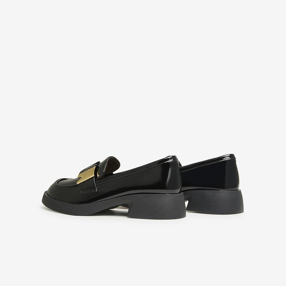 Bestu 25 Spring Fashion Metal Buckle Loafers Thick Heel Women's Single Shoes DC918AA5