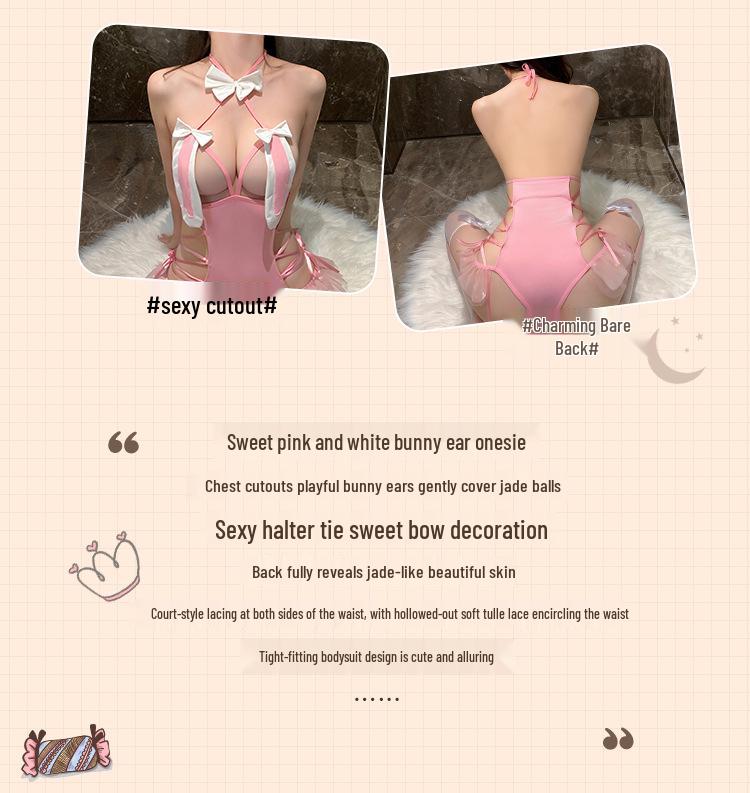 Sexy Bunny Girl Cosplay Dessous: Fantasy Cutout Temptation Einteiler