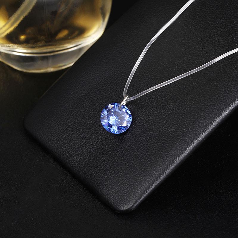 1X Women Fashion Transparency Fishing Line Crystal Pendant Necklace Invisibility 1X Women Fashion Transparency Fishing Line Crystal Pendant Necklace Invisibility