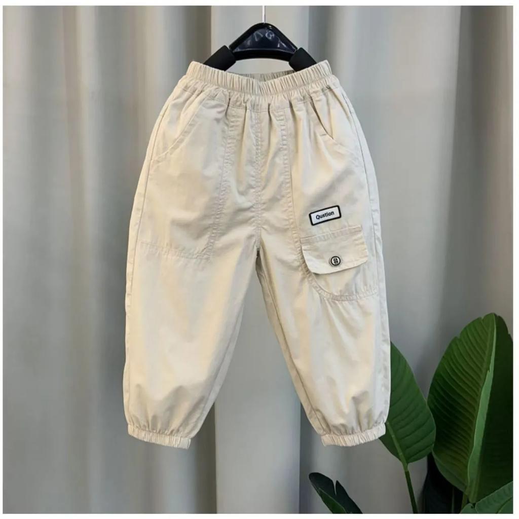 Boys' Loose-Fit, Lightweight Mosquito-Repellent Pants for Spring and SummerDesign with Pockets, Workwear-Style Long Pants