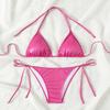 2025 European & American Solid Lace-Up Beach Bikini Swimsuit for Women