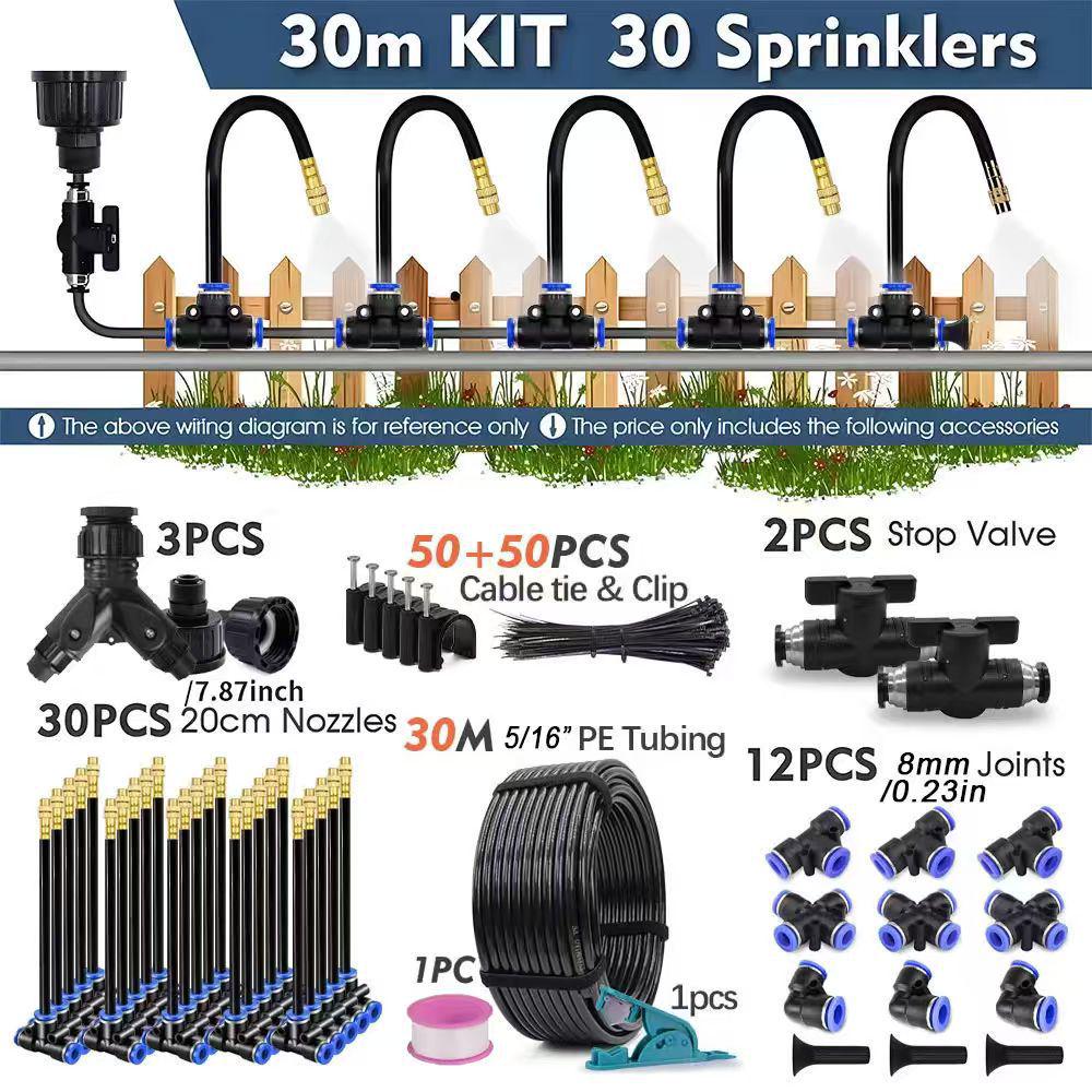 Universal Adjustable Micro-Atomizing Sprinkler Set for Irrigation, Cooling, and Humidification