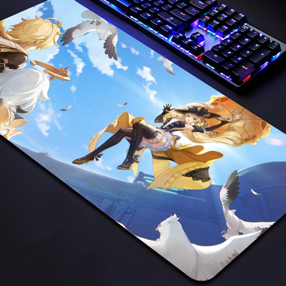 Navia Genshin Impact Anime Girl Mousepad Large Gaming Mouse Pad LockEdge Thickened Computer Keyboard Table Desk Mat