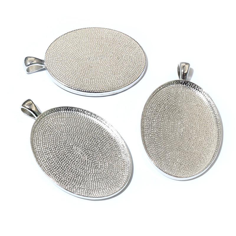 Neue Mode 5 Stück/Los 30x40mm Innenmaß 8 Farben Beschichtet Einfacher Stil Cabochon Basis Fassung Anhänger Anhänger