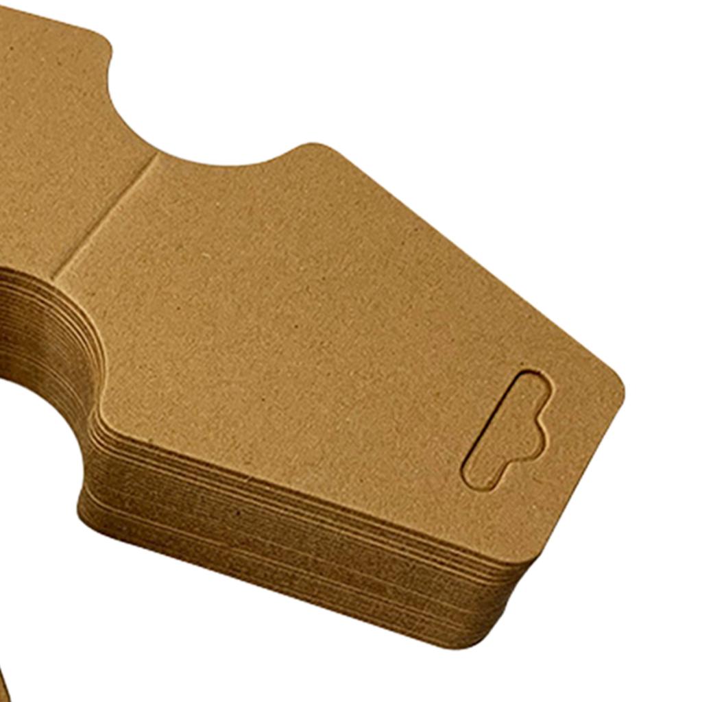 200 Pcs Necklace Display Cards Retro Thick Blank Kraft Paper Tag for Displaying Earring Bracelets Jewelry Stores