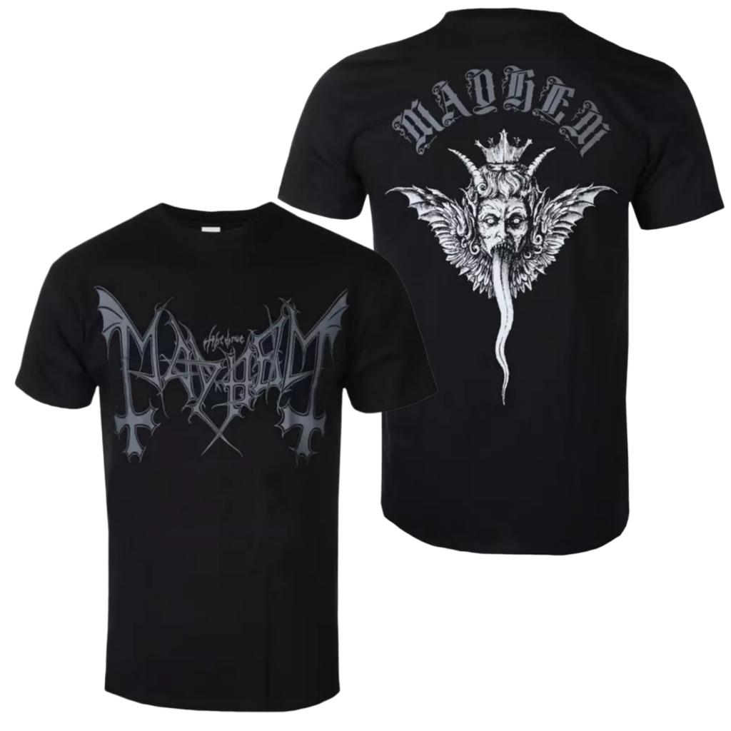 Mayhem - Winged Daemon Pattern Printed T-shirt - Extreme Metal Enthusiast and Collector's T-shi