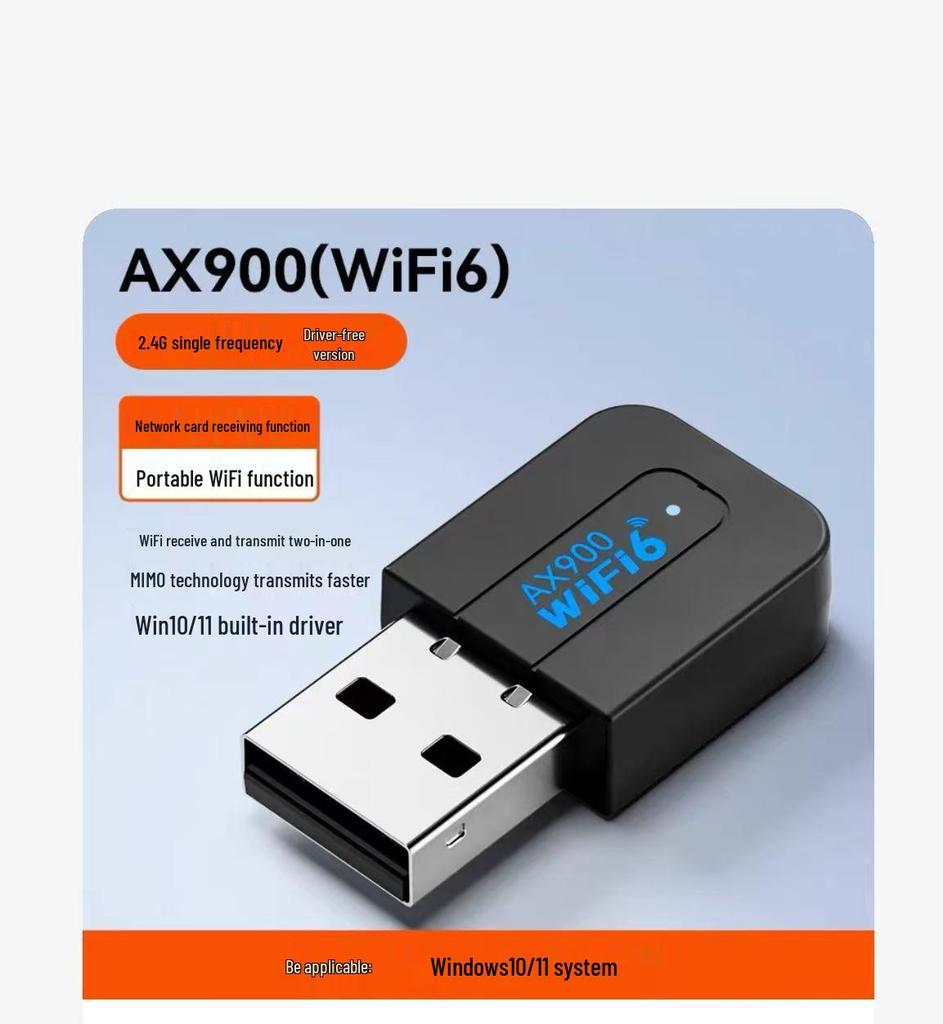 WiFi6 USB Dual-Band Bluetooth Drahtloser Netzwerkadapter (Treiberfrei)