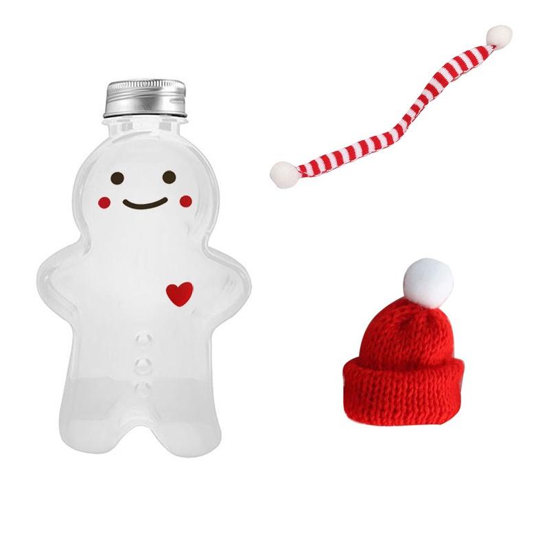 Cute Gingerbread Man Drinking Cup Portable Shaker Drink Bottle Kitchen Milk Tea Water Bottle Home Christmas Bottle Gifts