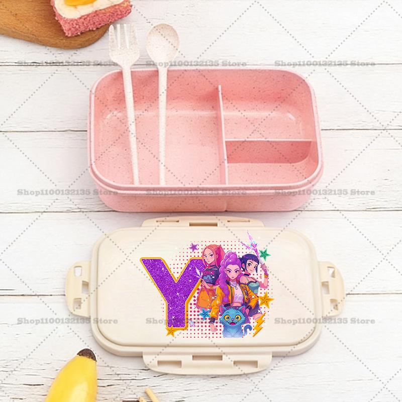 Kpop Loveci Démonů Chlapec Dívka Krabička na oběd Anime Přenosné Bento Boxy Student Hermetická Nádoba na potraviny Jednovrstvá Kapacita Dětský Dárek