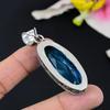 Blue Topaz Gemstone Handmade 925 Sterling Silver Jewelry Pendant 1.77" KG-123