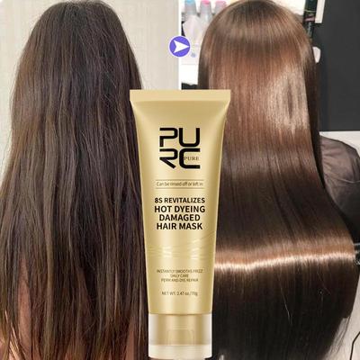 PURC 8 Saniye Saç Maskesi Profesyonel Keratin Bakım Kremi Pürüzsüzleştirici Yumuşak Onarım Perma Boyaları Hasarlı Kıvırcık Saç Bakım Ürünleri