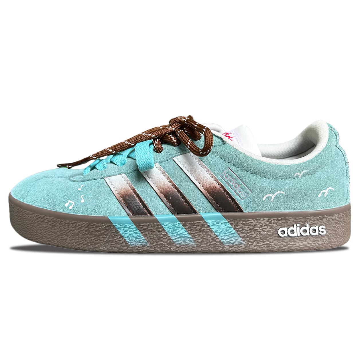

Adidas VL COURT 2.0 Leather Wear resistant And Lightweight Low top Skateboard Shoes Women s Light Blue HQ1802(Team1071-) 36
