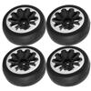 4Pcs Remote Control Car Soft Tire Metal Wheel Hub for WPL D12 RC Spare Parts with Adapter 63mm
