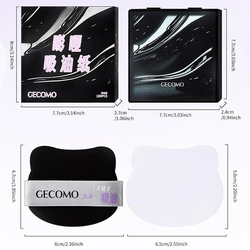 150 Sheets Extractable Oil Blotting Papers With Case Powder Puff Oil Absorbing Sheets Portable Face Blotting Papers For Make Up