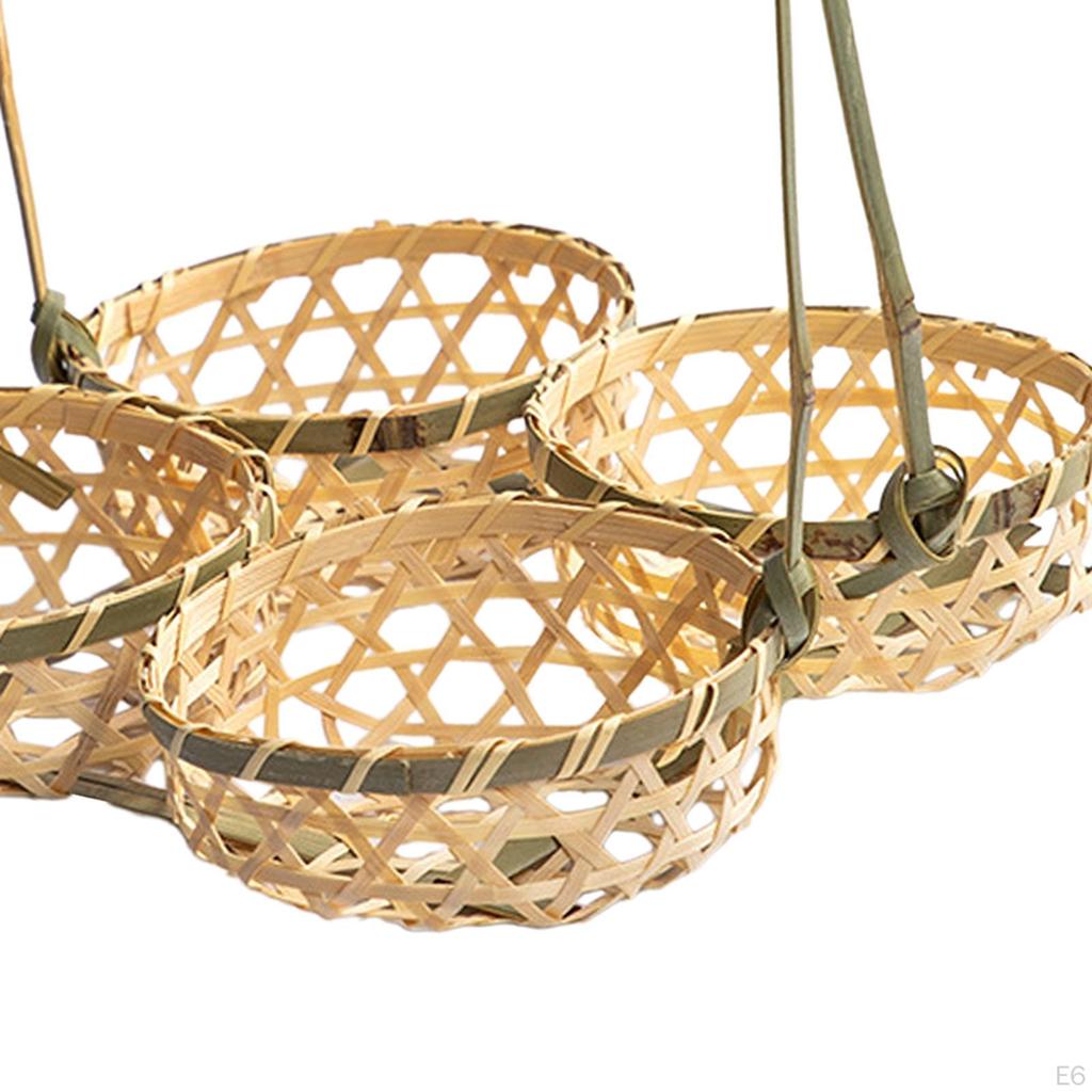 Bambus Lebensmittel Servieren Korb Brot Mehrzweck Frühstück Obst Schüssel Handgewebte