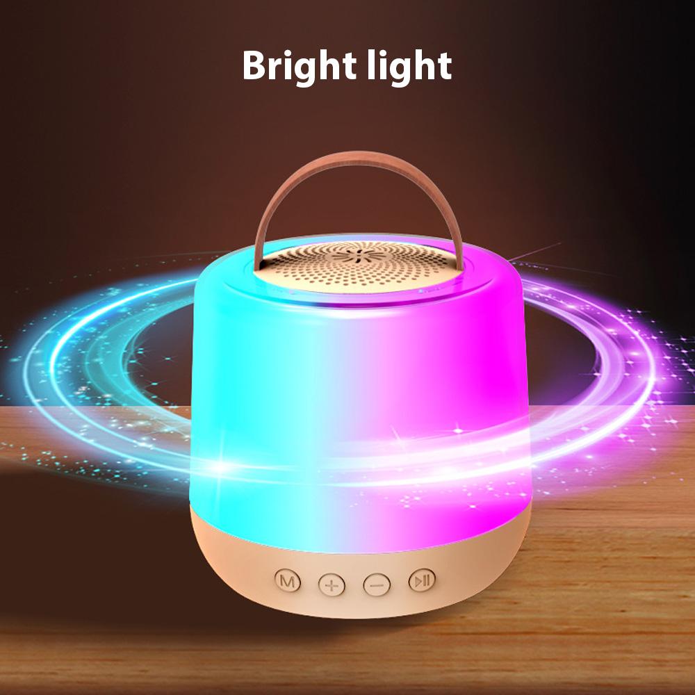Karaokemaskin Mini trådløs mikrofon og høyttalersett med 2 mikrofoner Home KTV Sett LED farge