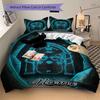 Custom Textile Golden Bedding 3 Piece Set HD Print Duvet Cover Pillowcases for Teens Adult Bedroom Decoration
