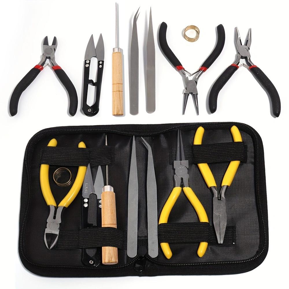Jewelry Findings Set With Pliers Tweezers Jump Ring Opener Awl Scissors Jewelry Making Repair Supplies Kit 8pcs/set