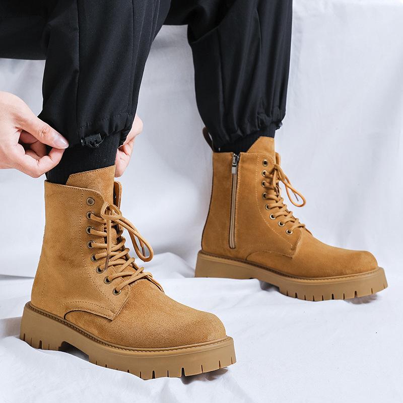 High Quality Boots for Man Platform Fad Designer  British High-end Mens Boots Outdoor Wear-resistant Workwear Boots Botas Hombre