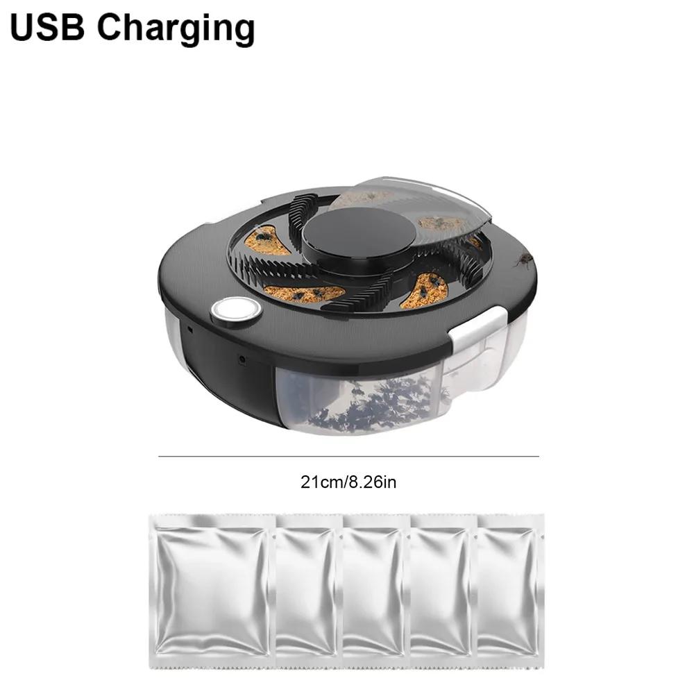

Автоматическая ловушка для мух USB с приманками, тихая, безопасная, электрическая, для ловли вредителей, для использования в помещении и на открытом воздухе, для уничтожения насекомых на кухне и дома